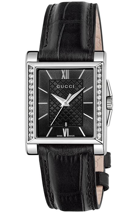 gucci 100g-rectangle diamond ladies watch|stainless steel Gucci ladies watches.